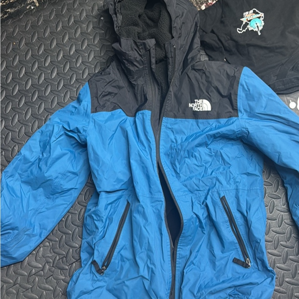 North Face Blue Hooded Jacket kids XL